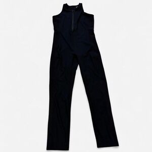 All Access Black Sleeveless Zipper Front Jumpsuit Athletic Athleisure Women 1/0